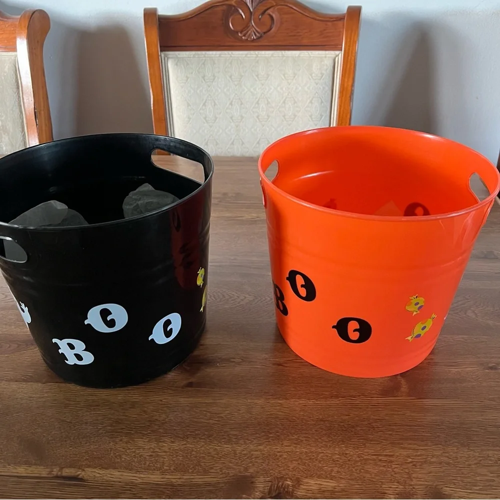 Vintage 2011 Target Halloween Candy Bucket set of 2